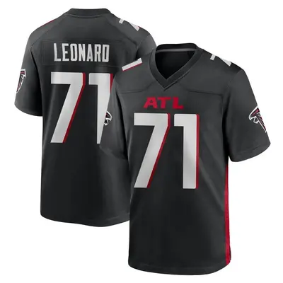 Men's Game Rick Leonard Atlanta Falcons Black Alternate Jersey