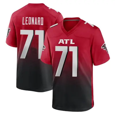 Men's Game Rick Leonard Atlanta Falcons Red 2nd Alternate Jersey