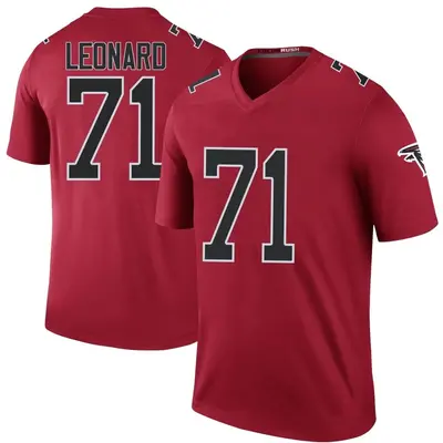 Men's Legend Rick Leonard Atlanta Falcons Red Color Rush Jersey