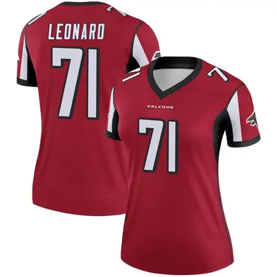 Women's Legend Rick Leonard Atlanta Falcons Red Jersey