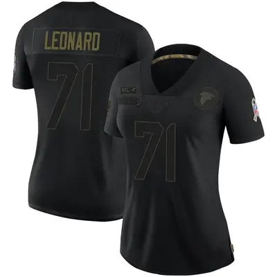 Women's Limited Rick Leonard Atlanta Falcons Black 2020 Salute To Service Jersey